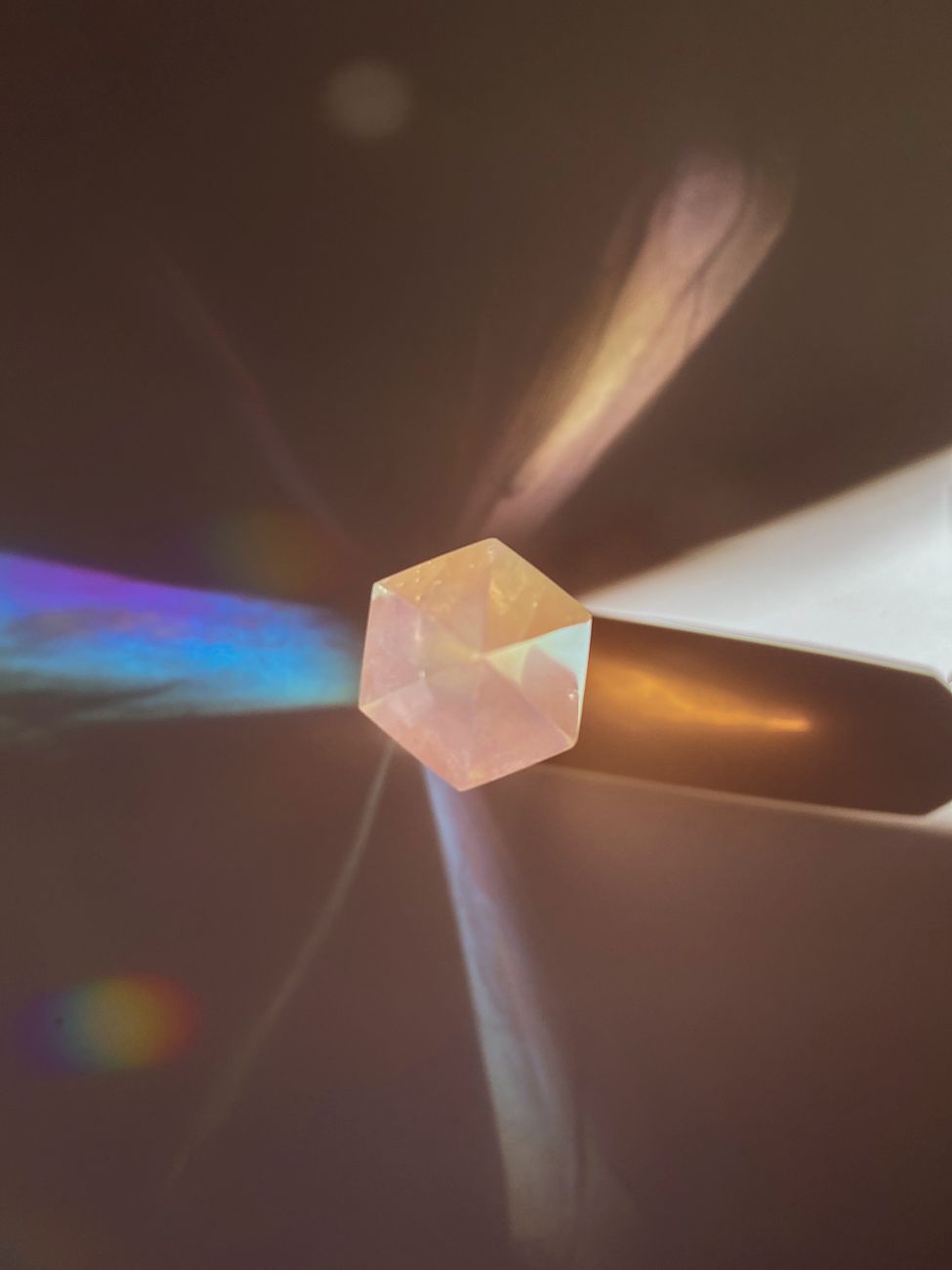 a crystal reflecting light